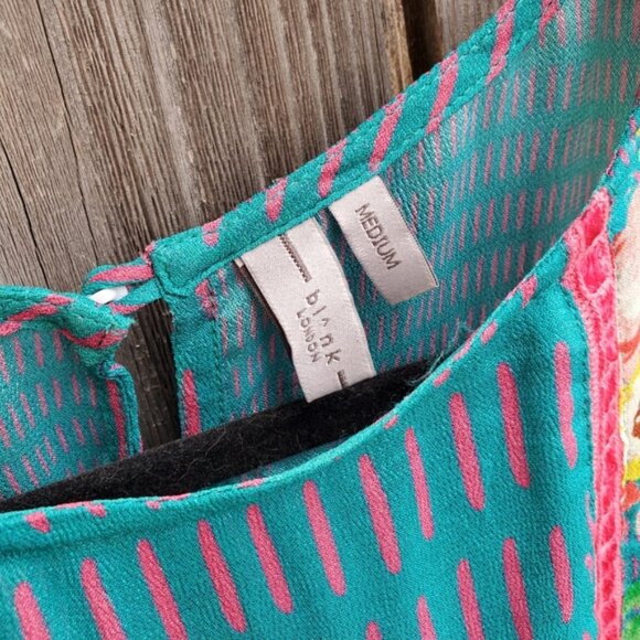 Anthropologie Blnk London Blue Pink Floral Top - Picture 8 of 9